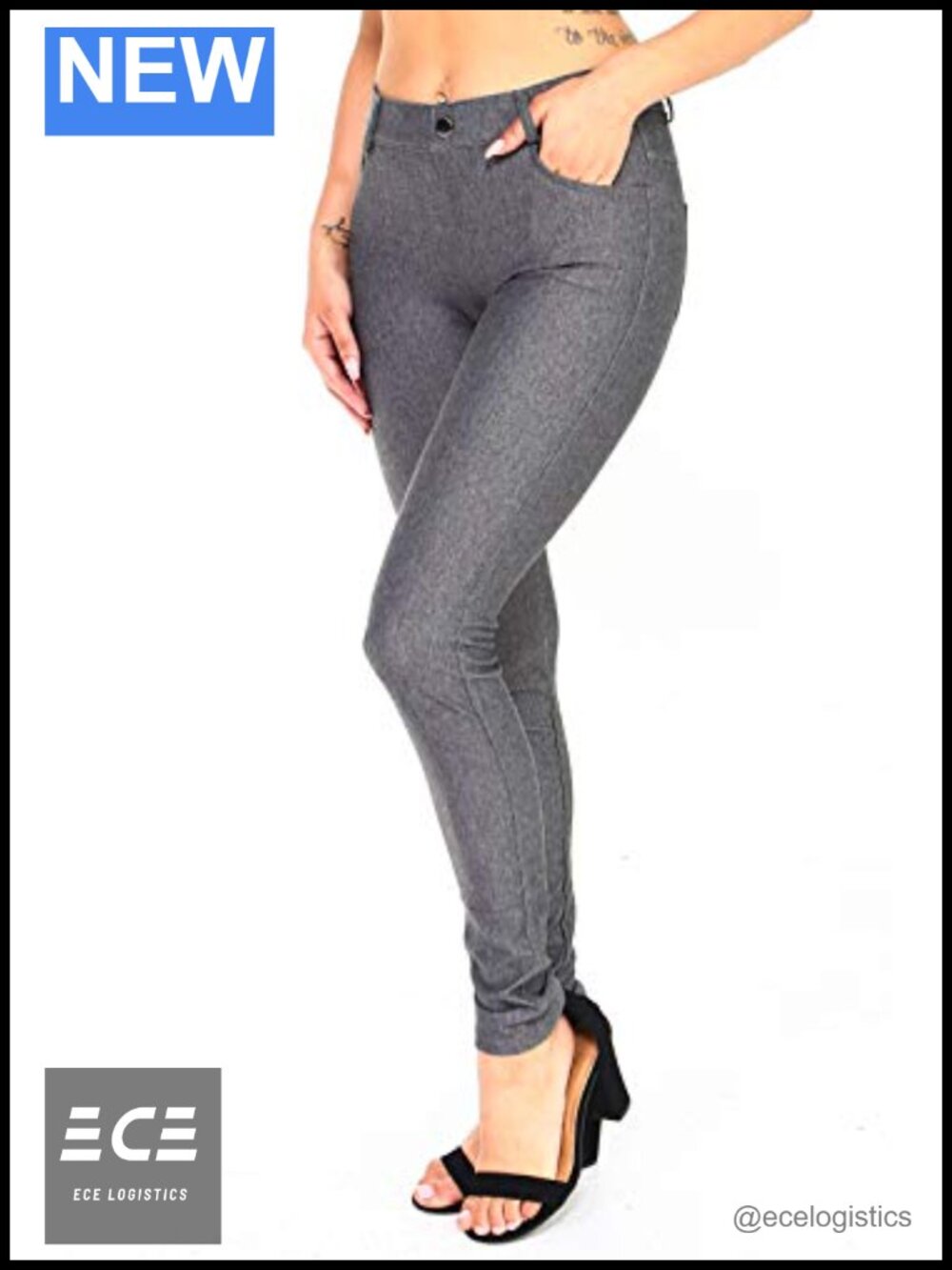 Women's Ultra Soft Full Length Jeggings Pull On Stretch Denim Look